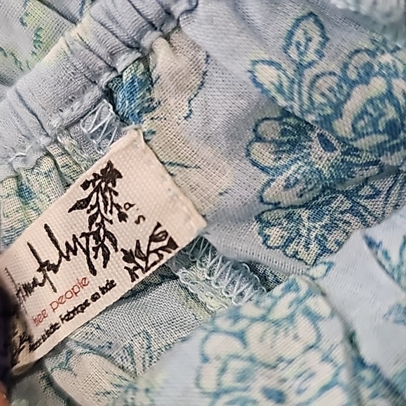 NEW FREE PEOPLE Still The One Lounge Ruffles Wide Leg Cotton Pants - Picture 9 of 9